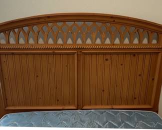 Pine Sleigh Bed Frame with Headboard and Footboard