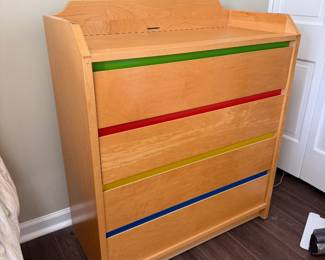 Children's Dresser with Colored Drawer Fronts