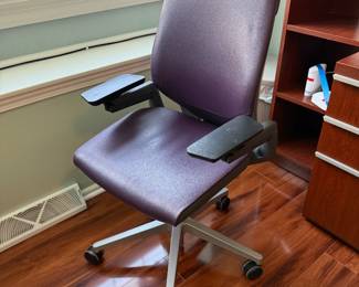 Purple leather desk chair by Steelcase