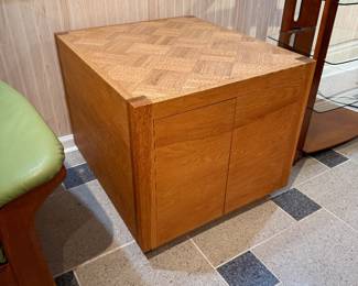 Mid-Century Modern Oak Parquet Cabinet