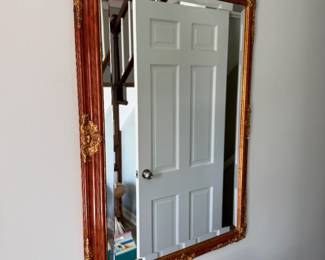 Ornate Gilt Wood Mirror with Carved Scrollwork