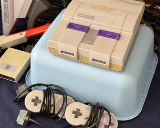 Super Nintendo console and accessories