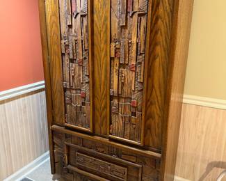Lane "Pueblo" Collection Mid-Century Brutalist Armoire