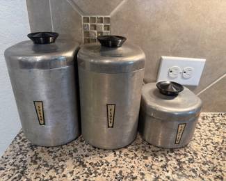 Vintage 1950's Kromex canisters