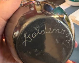 Goldenrod Studio Hand-Etched Blackware Pottery Vase