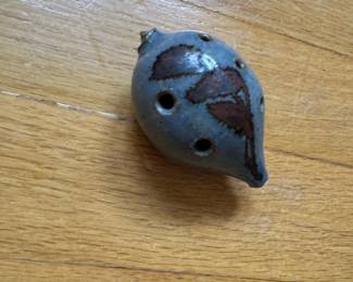 Ceramic Ocarina with Floral Design