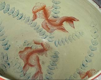 Satsuma Porcelain Fishbowl Planter with Figural Scenes second image