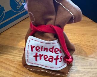 Felt Reindeer Treats Bag with Bell