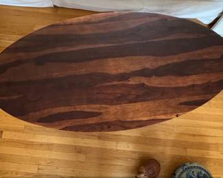 Crate  Barrel Air Oval Coffee Table with Shesham Top