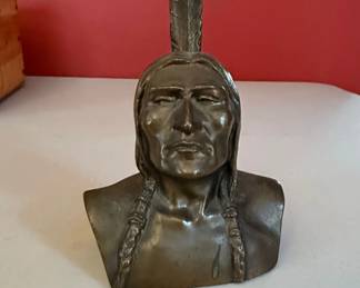 The National Shawmut Bank of Boston Indian Chief Bust Coin Bank 