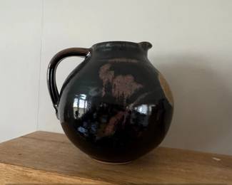 Vintage Hull Oven Proof Brown Drip Glaze Ceramic Pitcher USA