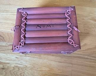 Numi Wooden Box with Laced Edges