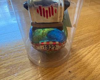 Glass Toaster Ornament with Globe Base