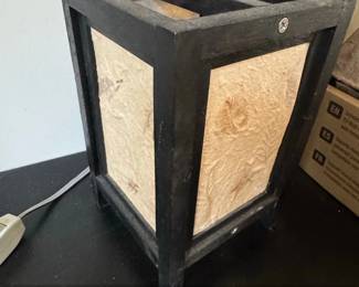 Japanese Style Wooden Frame Paper Lantern Table Lamp