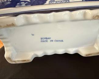 Bombay Blue and White Chinoiserie Porcelain Bonsai Pot second image