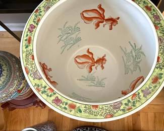 Chinese Porcelain Fishbowl with Butterfly and Floral Motif second image