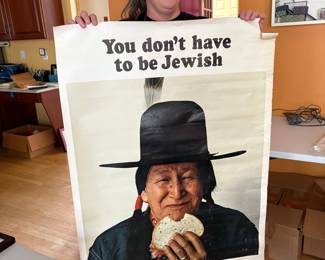 Original Vintage Levy's Real Jewish Rye Bread Advertisement Poster - "You don't have to be Jewish"