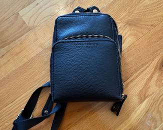 Sondra Roberts Black Faux Leather Backpack