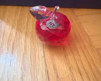 Swarovski New York Apple Crystal Figurine with NV Charm