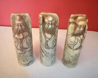 Set of Three Chinese Immortals Carved Seals