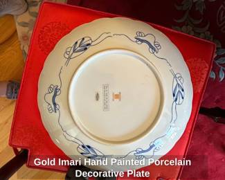 Gold Imari Hand Painted Porcelain Decorative Plate fifth image