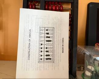 Vintage Chinese Wooden Abacus with Brass Hardware third image