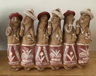 Peruvian Folk Art Chismosas Terracotta Figurines