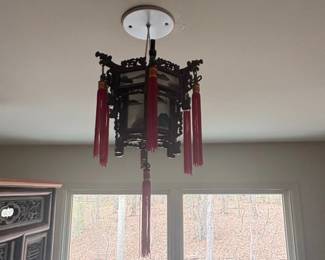 Chinese Carved Wooden Palace Lantern Chandelier