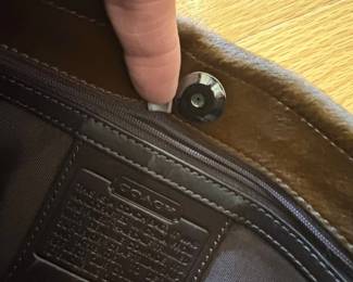 Coach Fur and Leather Shoulder Bag second image