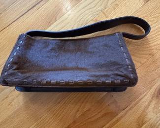 Coach Fur and Leather Shoulder Bag