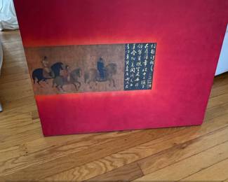 Chinese Scroll Painting Reproduction Box  Lady Guoguos Spring Outing