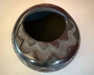 DALAWEPI NM Etched Blackware Pottery Vase second image