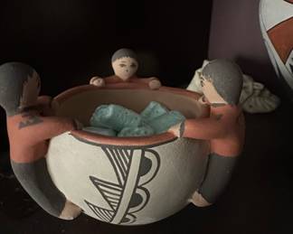 Carol Pena Jemez "N. Mex." Pottery Figural Bowl