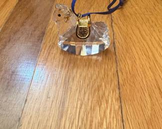 Swarovski Crystal Rocking Horse Ornament Gold Tone Saddle