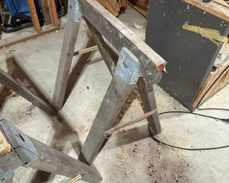 Wooden Sawhorses Set of 