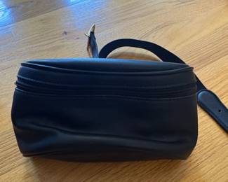 Vintage Coach Black Leather Canteen Waist Pouch Belt Bag