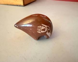 Carved Ceramic Bear Figurine  Southwest Indian Style second image