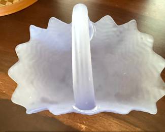 Mikasa Lavender Satin Glass Basket with Handle