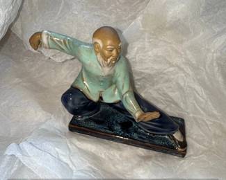 Vintage Shiwan Mudman Figurine of a Man Performing Tai Chi