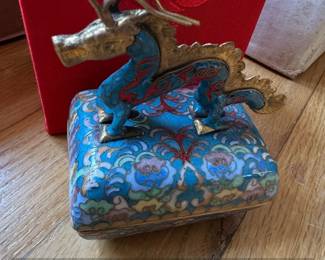 ArdleighElliott Dragon Dance Chinese Cloisonn Music Box