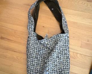 Fabric Hobo Bag with Circle Pattern