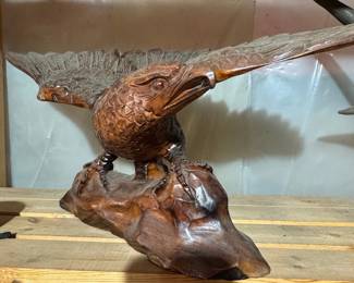 HandCarved Ironwood Eagle Sculpture