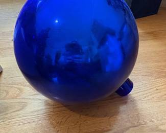 Large Cobalt Blue Glass Sphere with Spout