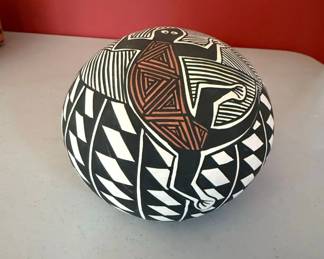 Acoma Pueblo HandCoiled Pottery Vessel by M. Seymour