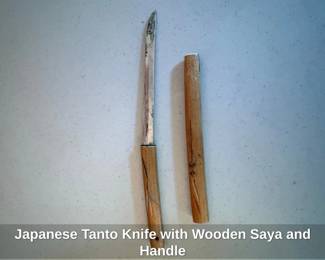 Japanese Tanto Knife with Wooden Saya and Handle second image