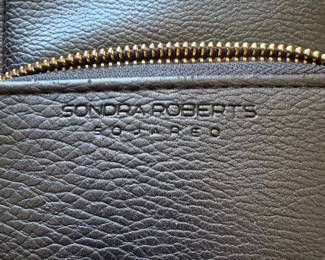 Sondra Roberts Black Faux Leather Backpack second image