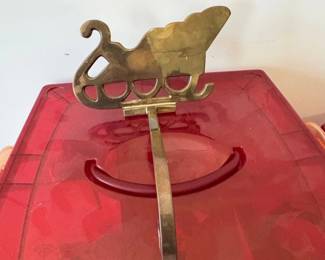 Brass Sleigh Christmas Stocking Holder