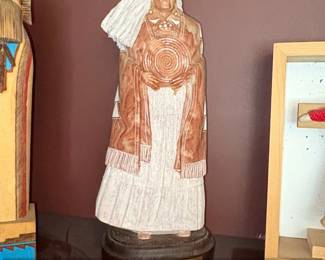 Native American Woman Sculpture by Leslie Pablo