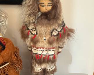 Handmade Fur and Bead Alaskan Native Doll