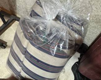 Striped Aso Oke seat cushions